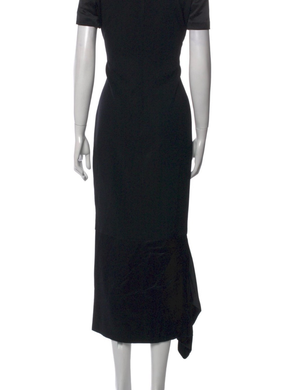 CHANEL Black Silk & Wool Maxi Dress with Subtle Flounce FR 40 US 8